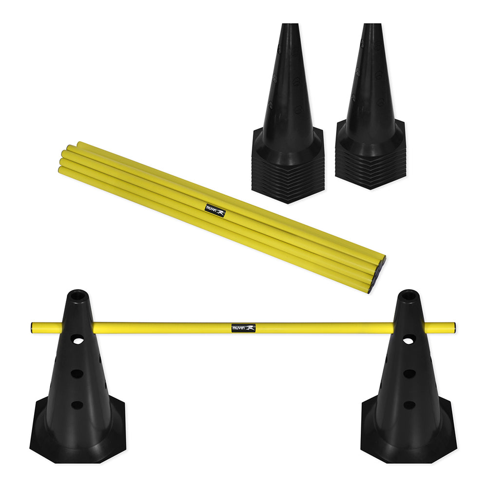 Kit Barreiras de Salto com Cone - 50cm - 12 unidades - Muvin - BRS-40700