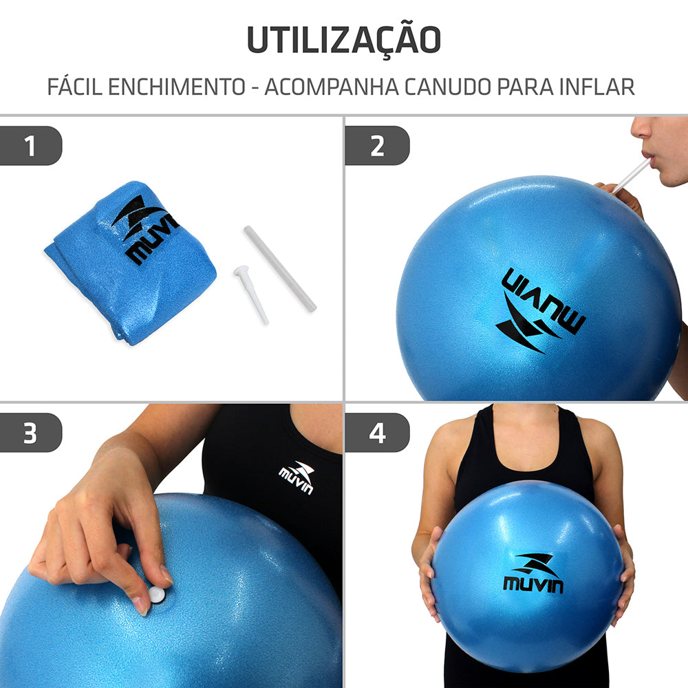 Kit Bola de Pilates 65cm + Overball 25cm - Muvin - KIT-002400