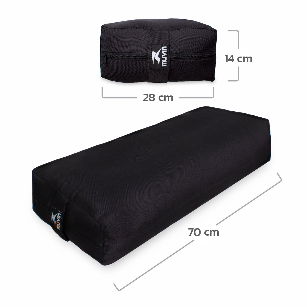 Kit Tapete para Yoga em PVC + Strap para Yoga - 245cm + Bolster Retangular  para Yoga - Muvin - KIT-005500