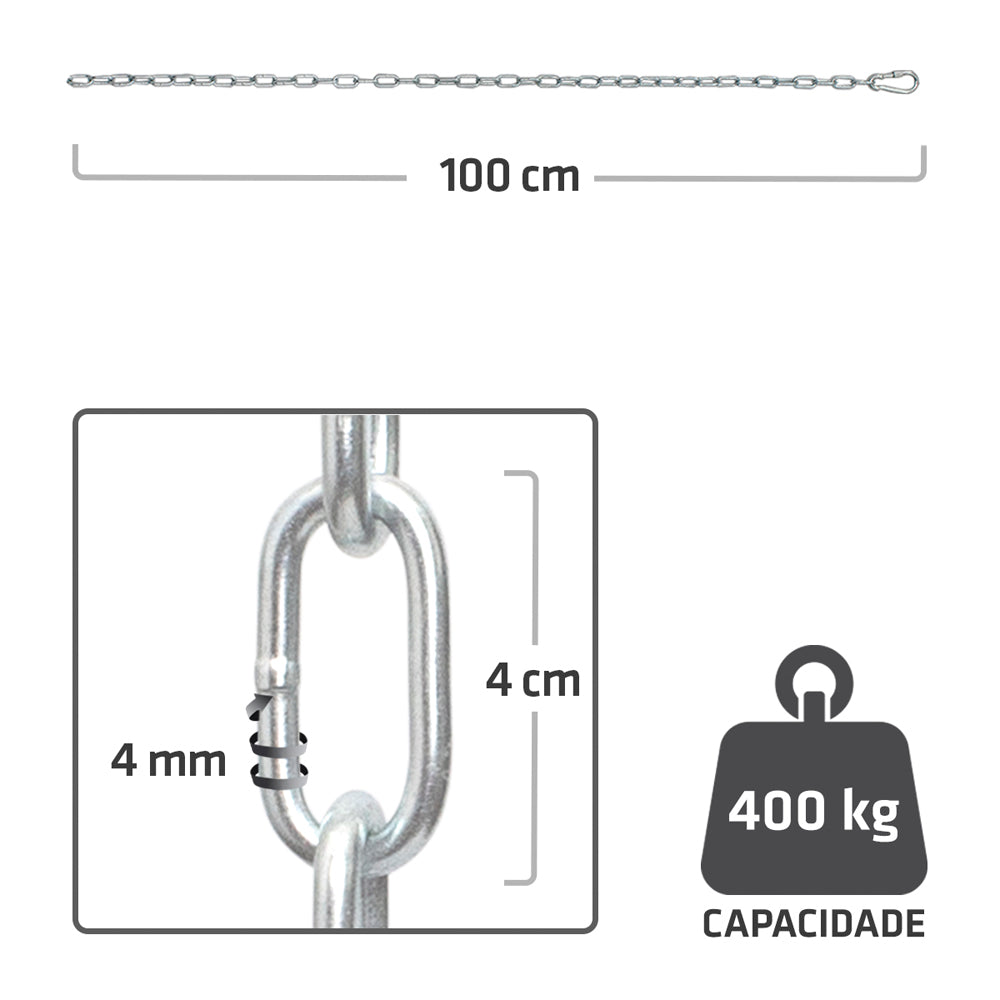 Kit Corrente para Saco de Pancada 100cm - Muvin - CSP-0200