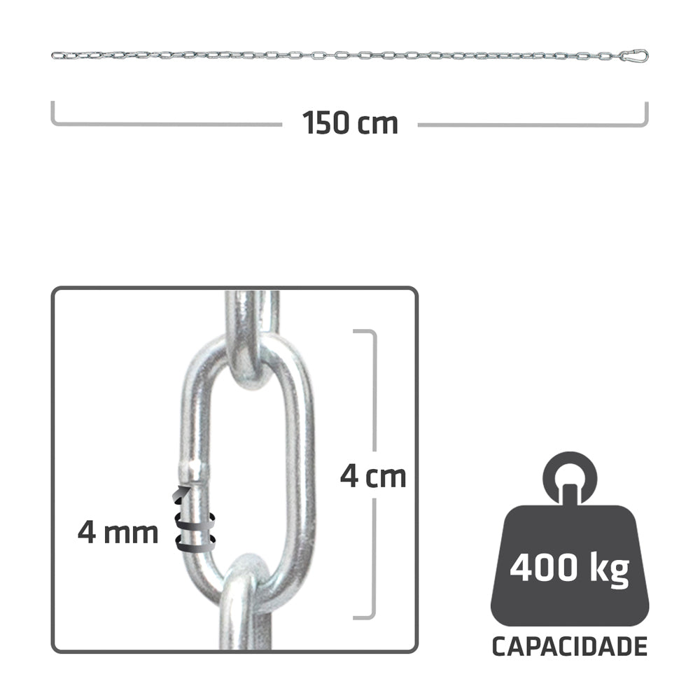 Kit Corrente para Saco de Pancada 150cm - Muvin - CSP-0300