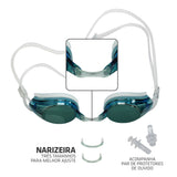 Kit Óculos de Natação Marlin PRO + Touca de Natação em Silicone Standard - Muvin - KIT-004000